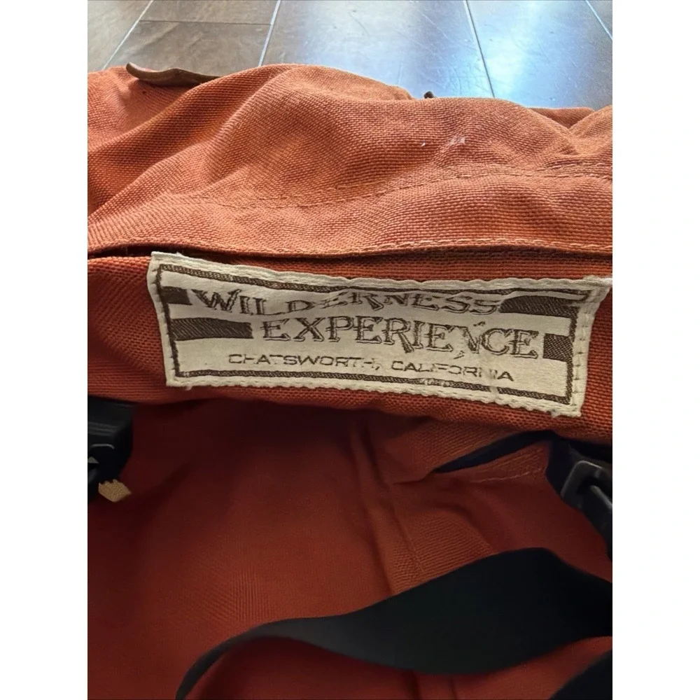 Wilderness Experience Vintage Backpack Orange Chatsworth Ca 12x18 Used